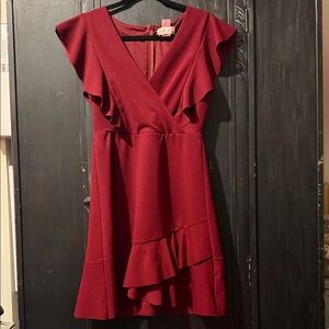 Altar'd State Red Ruffle Wedding Dress